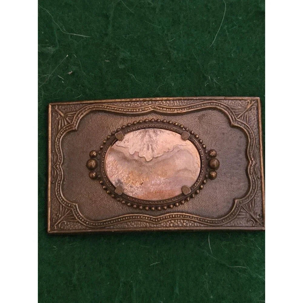 Vintage Stone Belt Buckle (O-14)